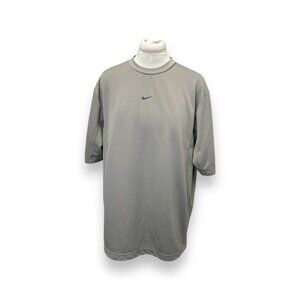 Vintage 90s Nike Mens Large Gray Polyester Short Sleeve Shirt